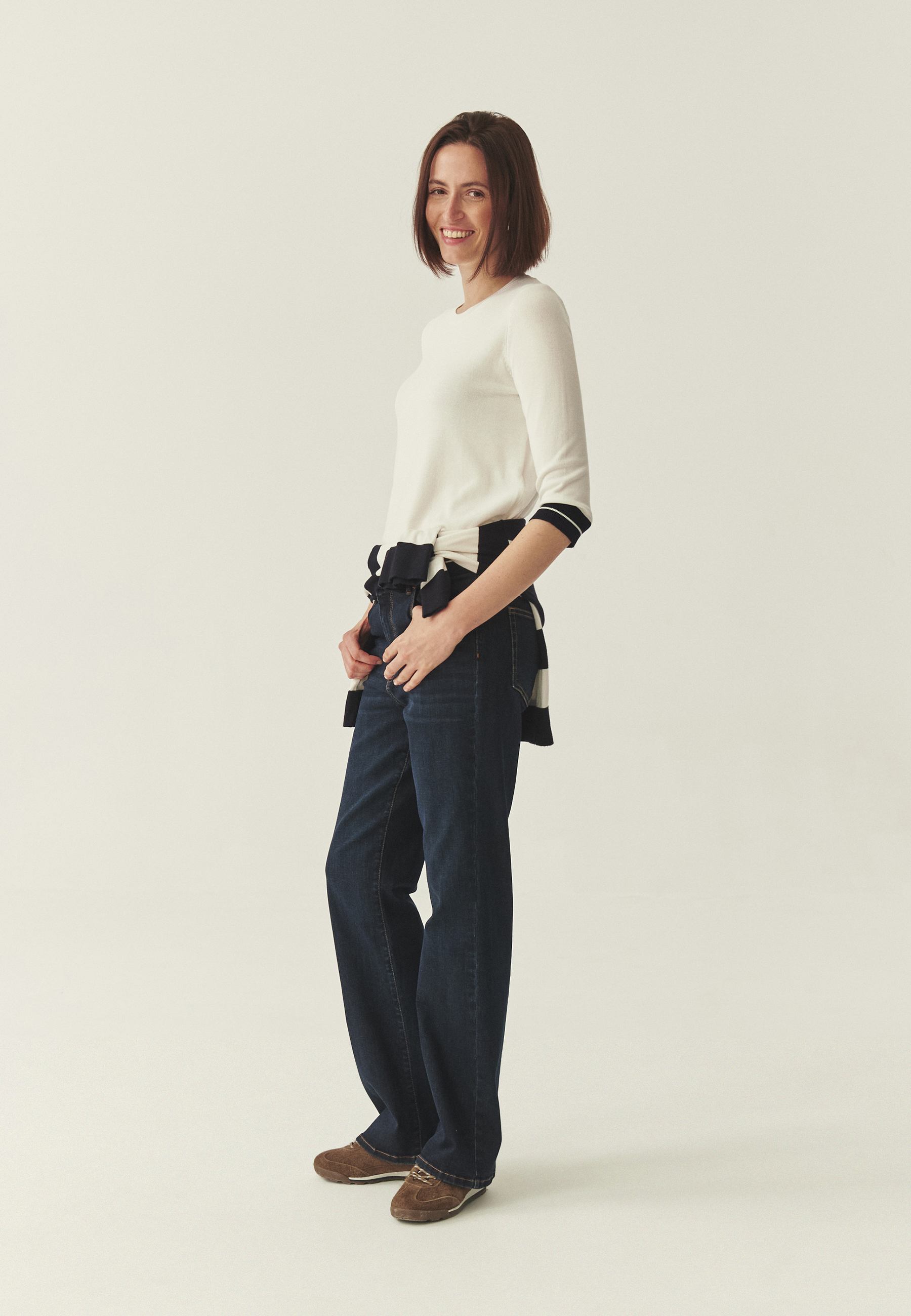 KNITTED BLOUSE MADE OF LENZING™ ECOVERO™ VISCOSE - AKI ECRU 2