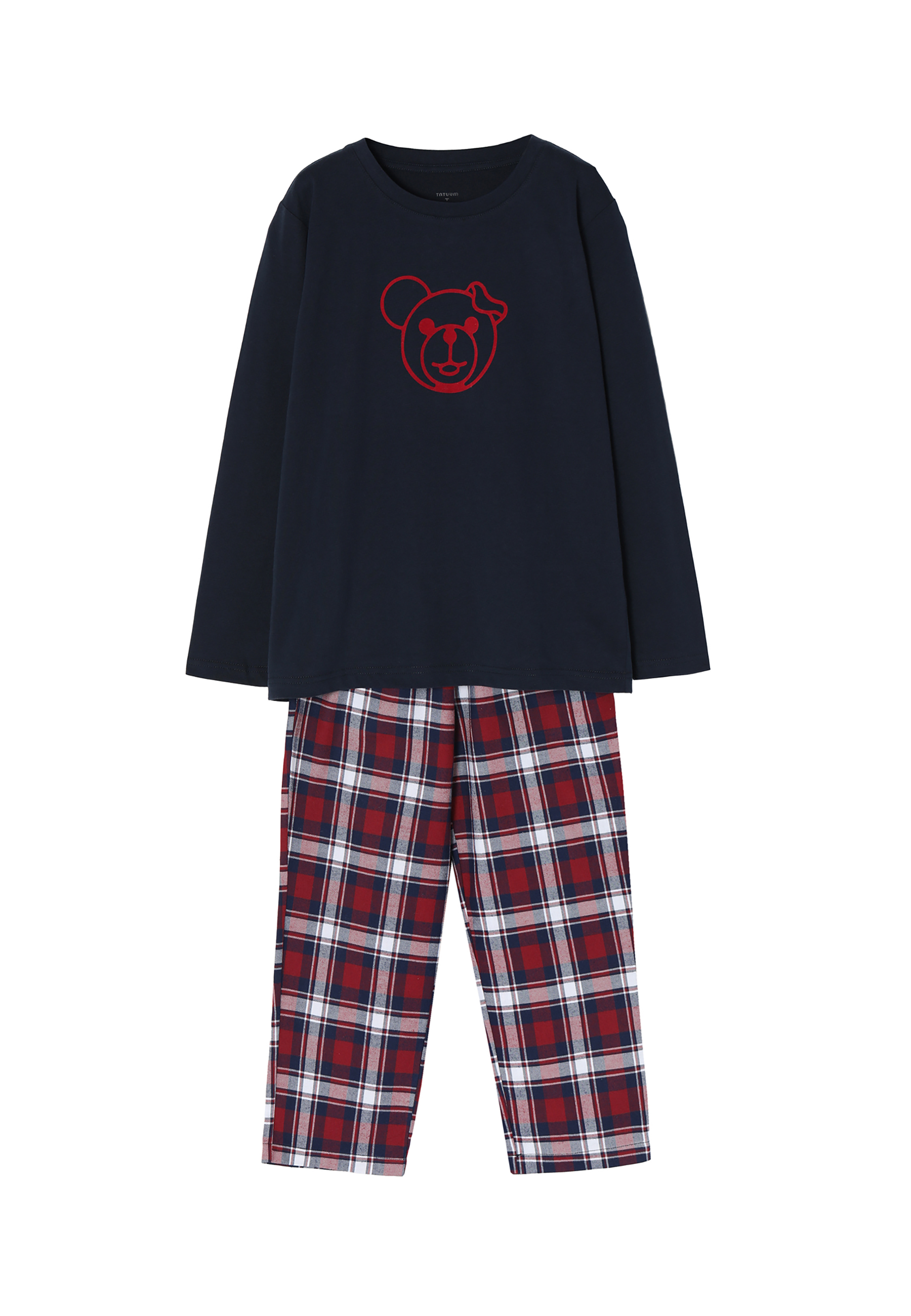 PIŻAMA DZIECIĘCA TKANINOWO - DZIANINOWA Z MISIEM USZATKIEM PAULO KIDS MULTIKOLOR 2