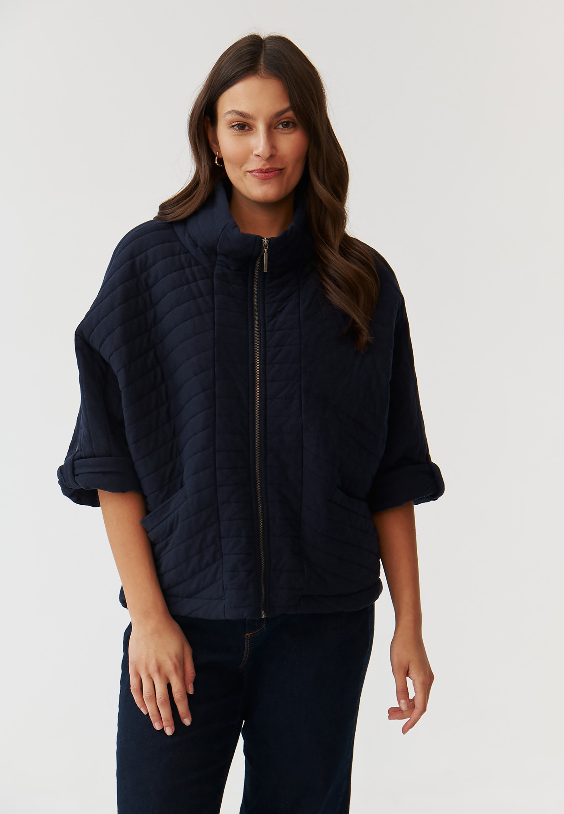 DZIANINOWA KURTKA DAMSKA Z RĘKAWEM 3/4 - RODISI