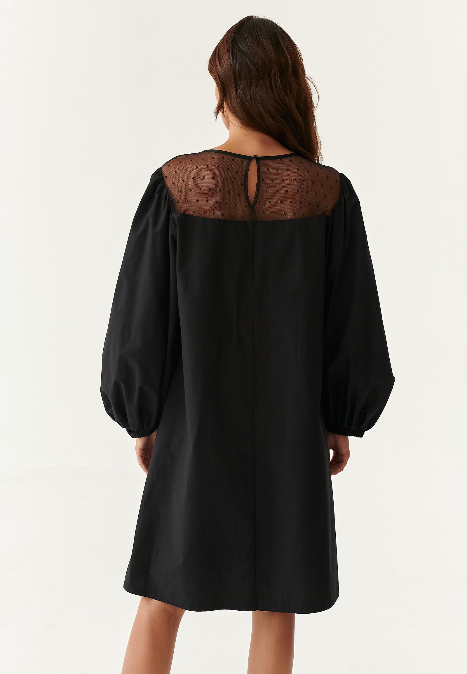 DRESS WITH BALLOON SLEEVES SAMARITO DRESS WITH BALLOON SLEEVES SAMARITO BLACK 83518