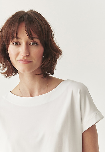 DZIANINOWA BLUZKA Z MODALEM I BAWEŁNĄ - BOTI DZIANINOWA BLUZKA Z MODALEM I BAWEŁNĄ - BOTI