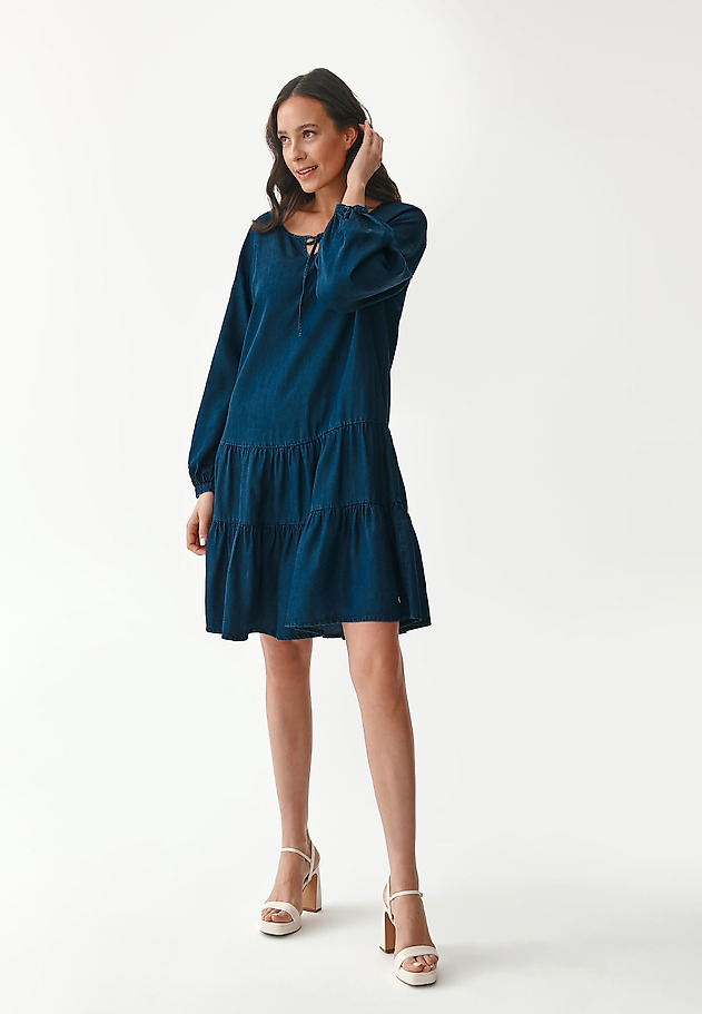 LADIES' FRILLED DRESS MONO LADIES' FRILLED DRESS MONO NIEBIESKI 5
