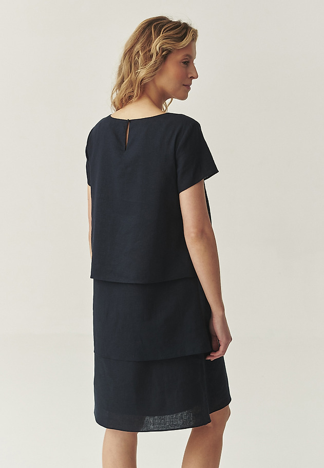 AIRY DRESS WITH LINEN -PAMI 1 AIRY DRESS WITH LINEN -PAMI 1 GRANATOWY 2