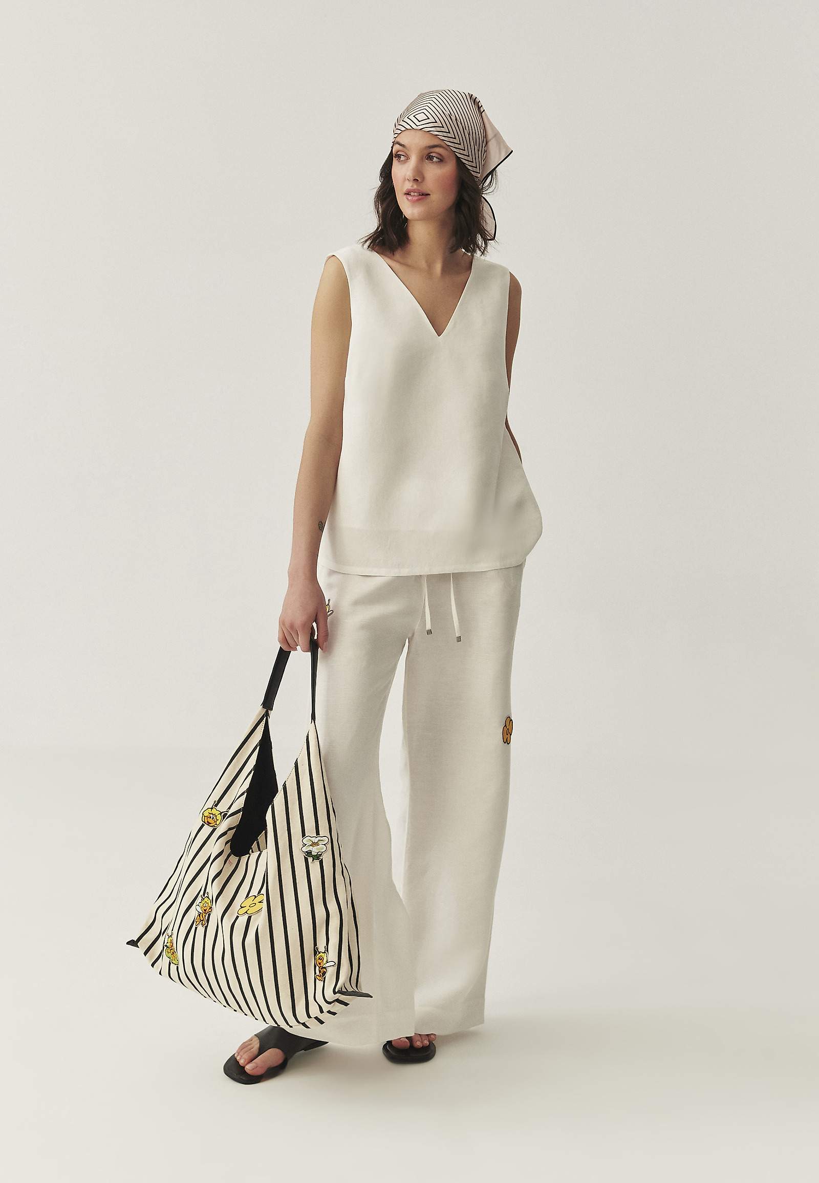 WIDE-LEGGED TROUSERS IN LINEN AND VISCOSE - PULIONA 1 WIDE-LEGGED TROUSERS IN LINEN AND VISCOSE - PULIONA 1 ECRU 111451