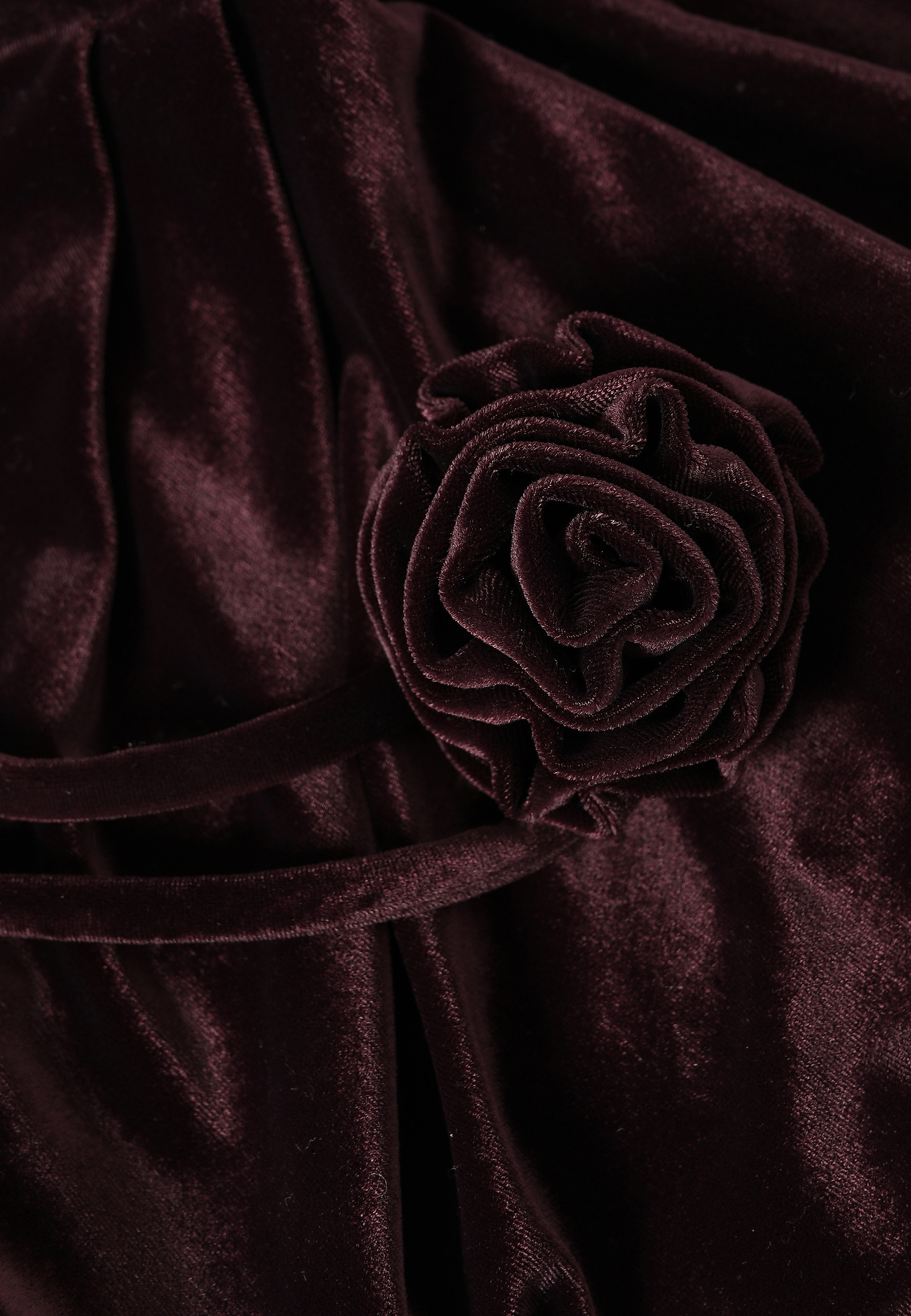 VELOUR DRESS WITH FLORAL DECORATIVE ELEMENT - MIRATI VELOUR DRESS WITH FLORAL DECORATIVE ELEMENT - MIRATI RED 116734