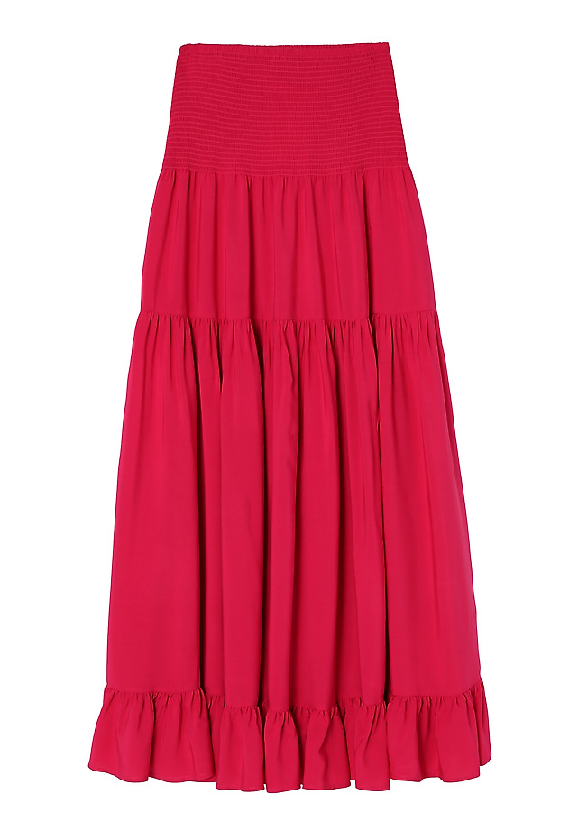 LADIES’ LONG SKIRT WITH A FRILL - EFIA 1 LADIES’ LONG SKIRT WITH A FRILL - EFIA 1 RÓŻOWY 5