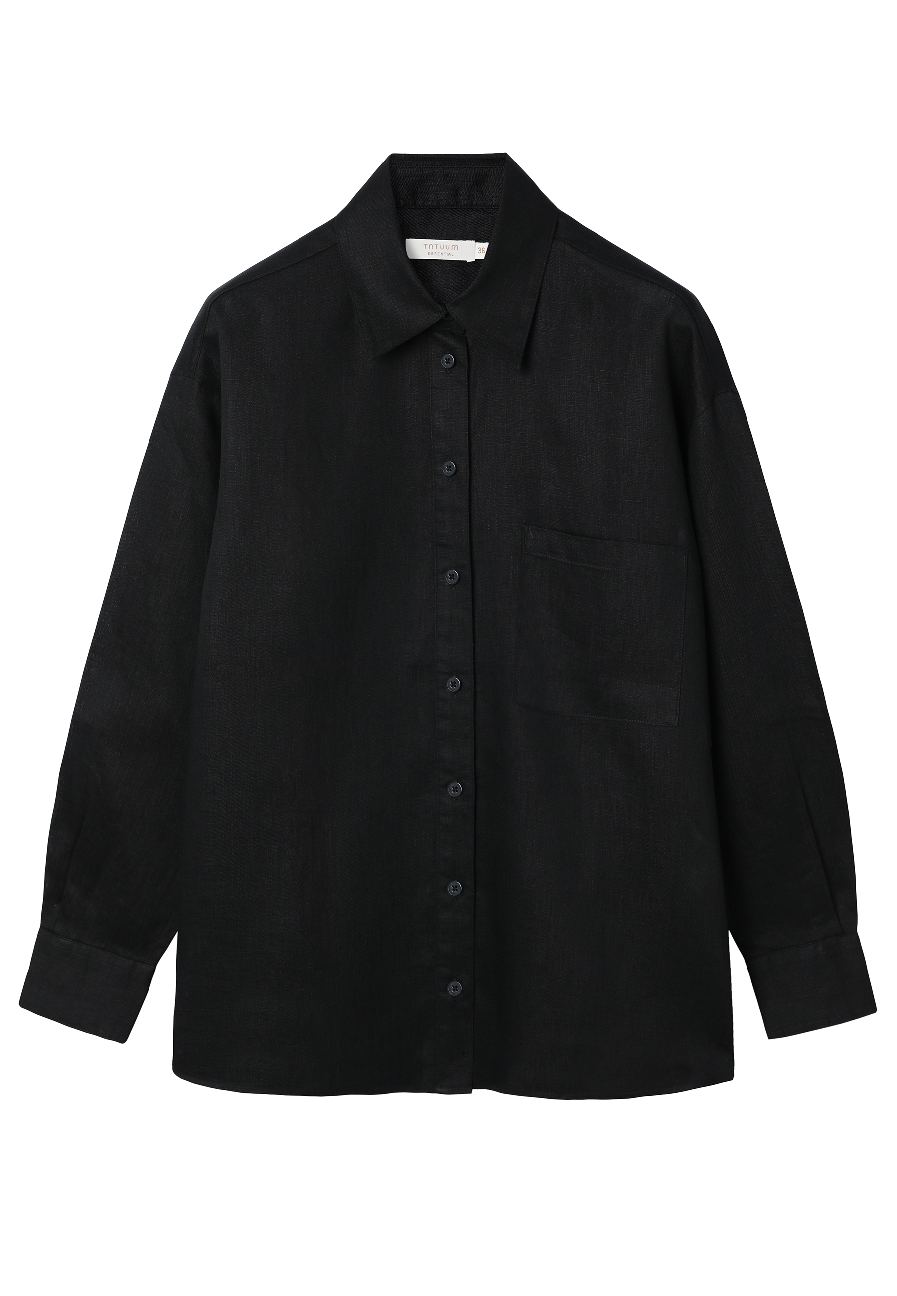 CĂMAȘĂ DIN IN, CU CROIALĂ LARGĂ - HANNA 1 NEGRU 2