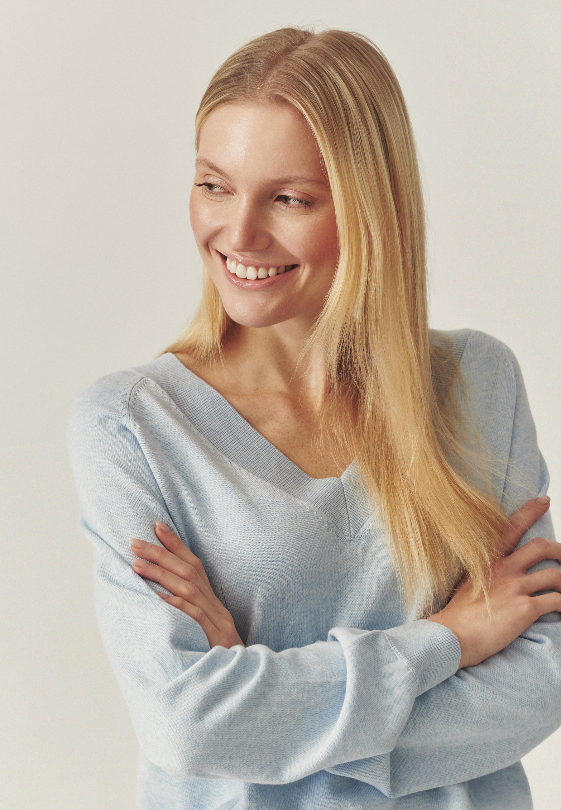 PULOVER OVERSIZE — SABA ALBASTRU 2