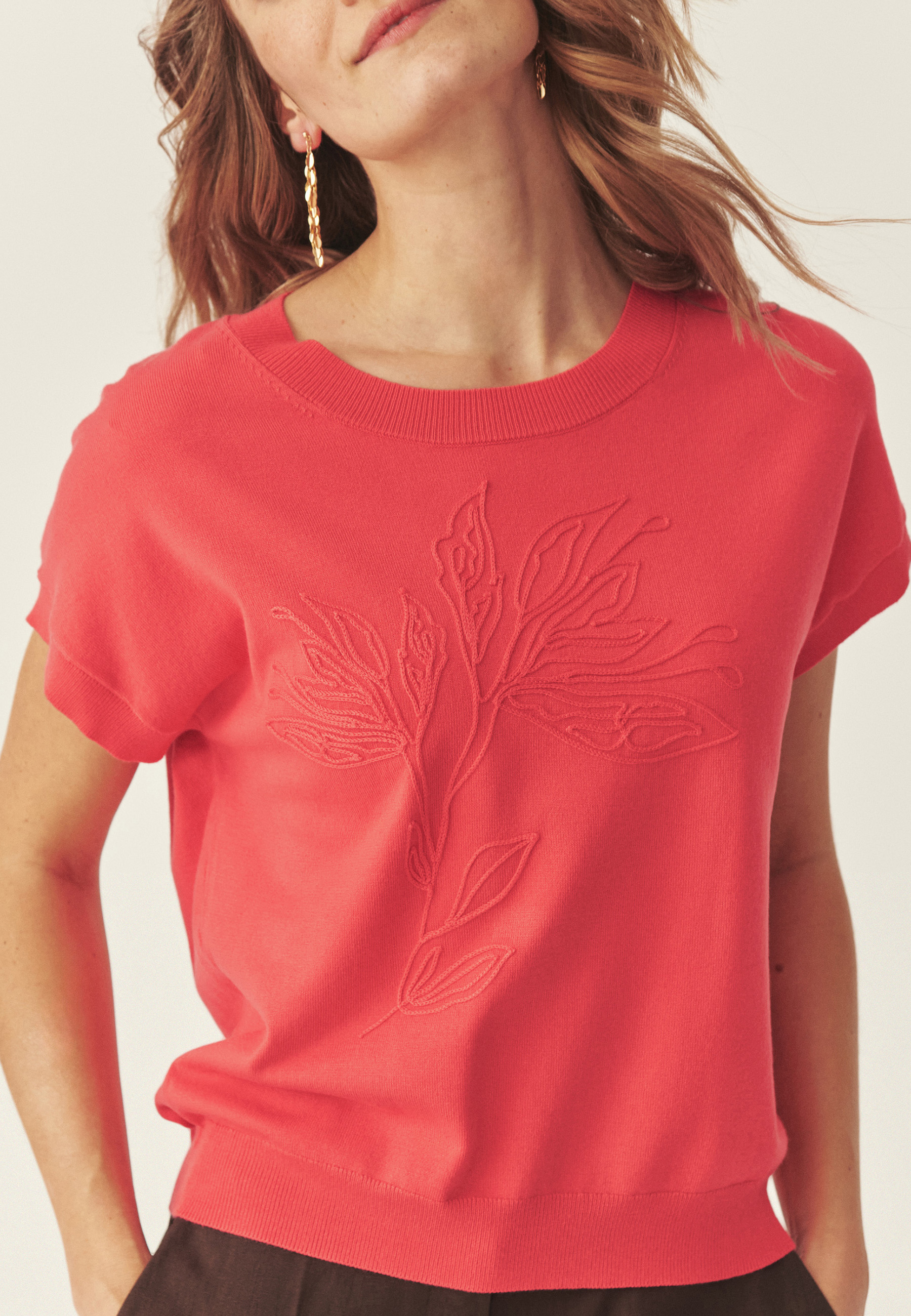 DZIANINOWA BLUZKA Z WISKOZĄ LENZING™ ECOVERO™ - SUFIF CZERWONY 2