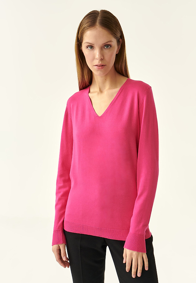 LADIES' CLASSIC SWEATER TESSA LADIES' CLASSIC SWEATER TESSA RÓŻOWY 3