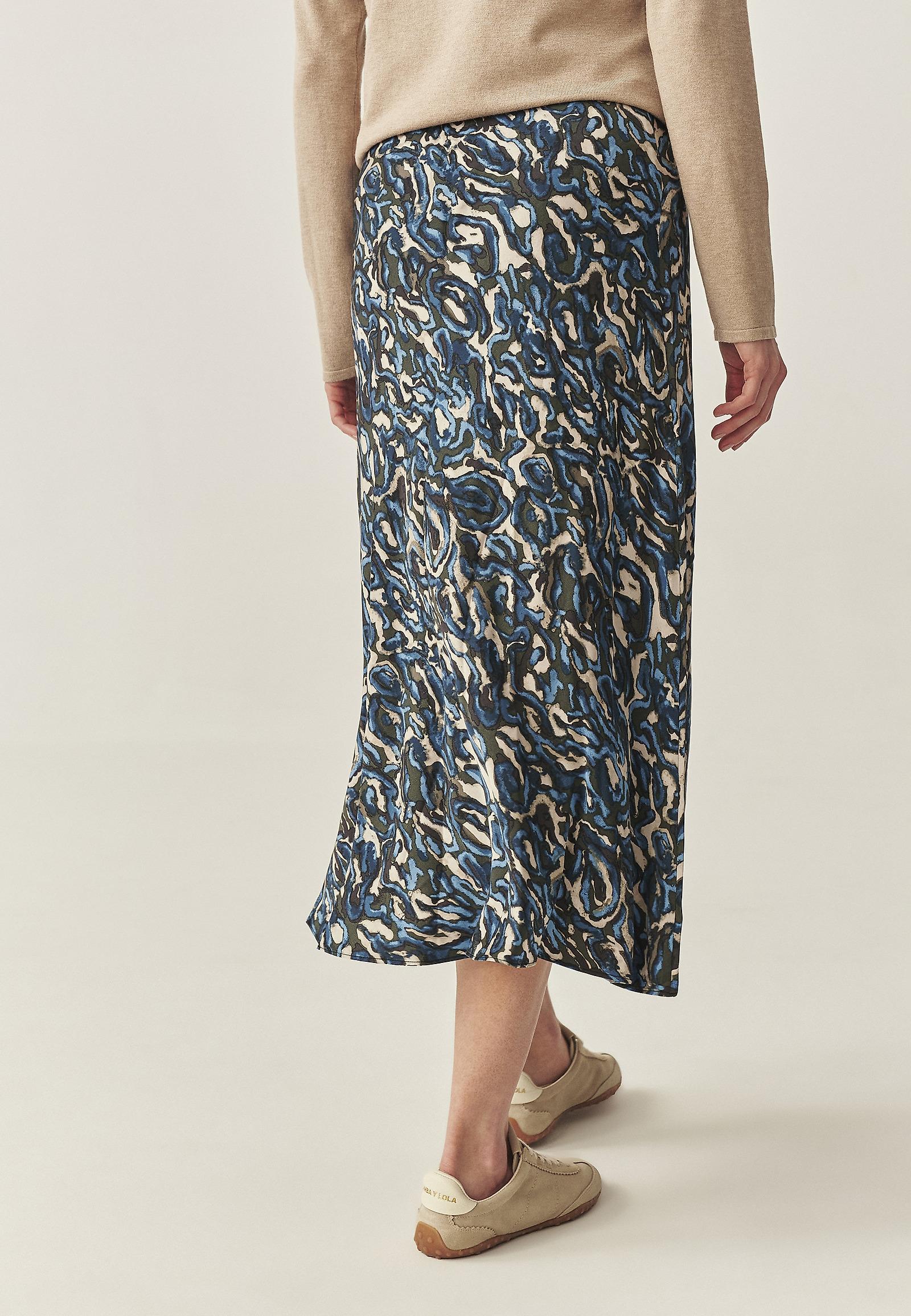 VISCOSE SKIRT WITH ORIGINAL DESIGN - SATINI 2 VISCOSE SKIRT WITH ORIGINAL DESIGN - SATINI 2 MULTICOLOR 114475