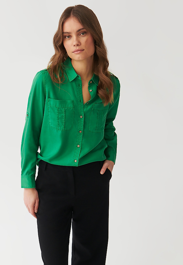 LADIES’ SHIRT WITH EPAULETTES - KORSANA LADIES’ SHIRT WITH EPAULETTES - KORSANA ZIELONY 1