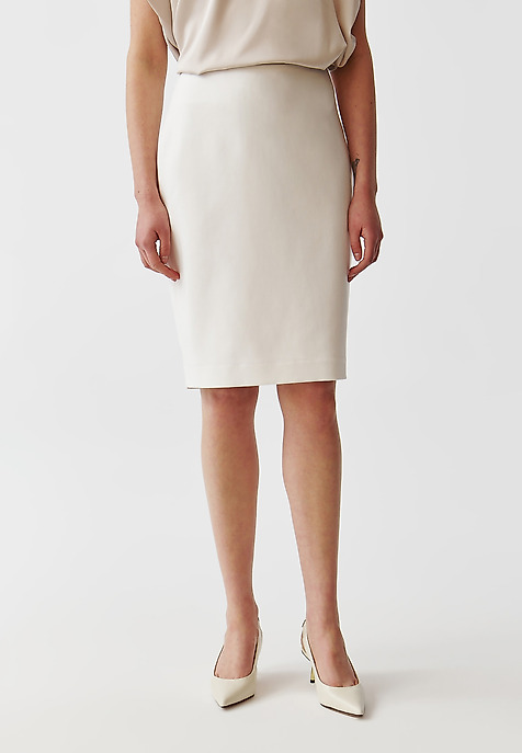 STYLISH LADIES’ PENCIL SKIRT - MONO ECRU 2