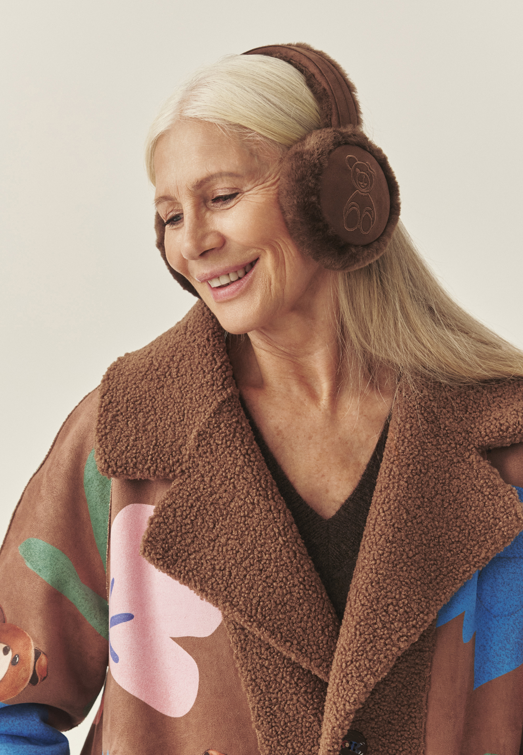 DWUSTRONNY PŁASZCZ Z MOTYWEM MISIA USZATKA - BORGINI MULTIKOLOR 2