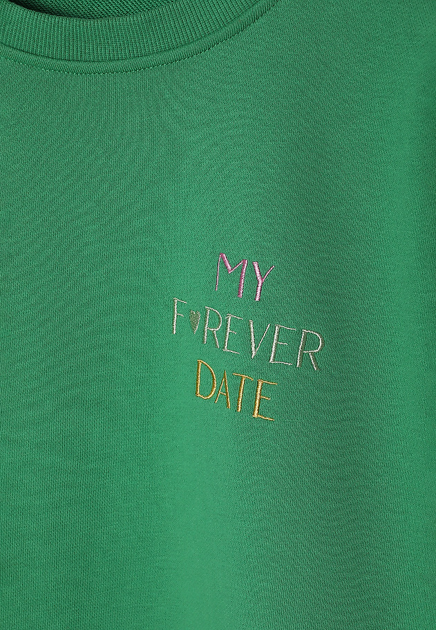 LADIES’ SWEATSHIRT WITH TEXT INSCRIPTION EMBROIDERY - GINGER LADIES’ SWEATSHIRT WITH TEXT INSCRIPTION EMBROIDERY - GINGER ZIELONY 8
