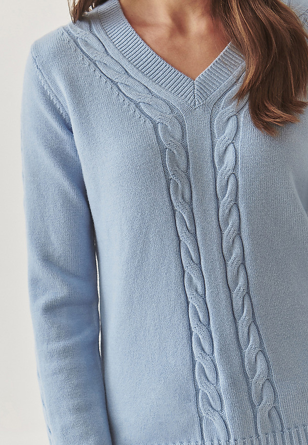 LADIES’ SWEATER IN CABLE KNIT STRUCTURE - WIRA LADIES’ SWEATER IN CABLE KNIT STRUCTURE - WIRA NIEBIESKI 5
