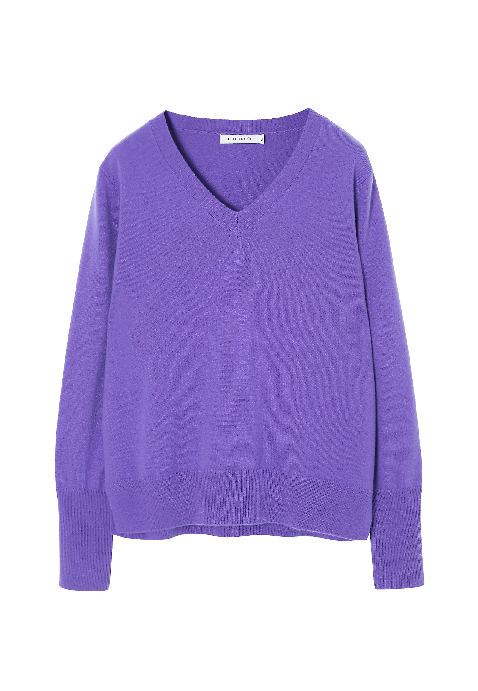 LADIES’ WOOL SWEATER WITH A V-SHAPED NECKLINE - RONI LADIES’ WOOL SWEATER WITH A V-SHAPED NECKLINE - RONI PURPLE 103877