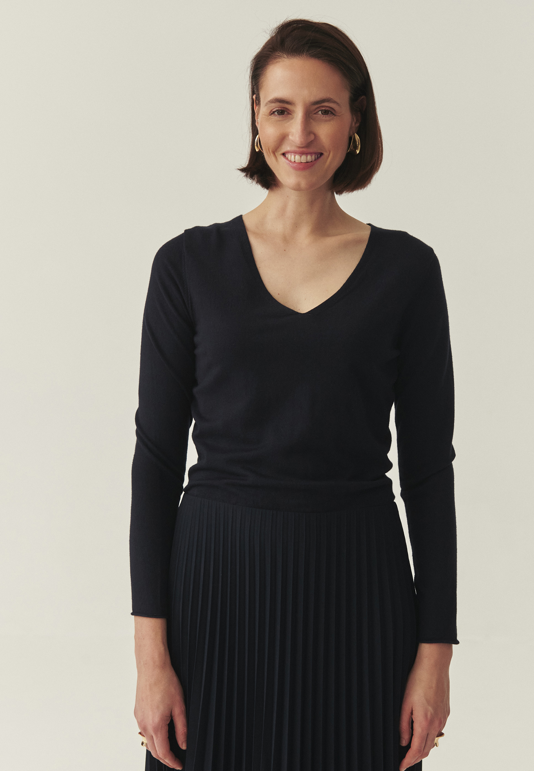 PLISOWANA SUKIENKA MIDI - NAVISERA GRANATOWY 2