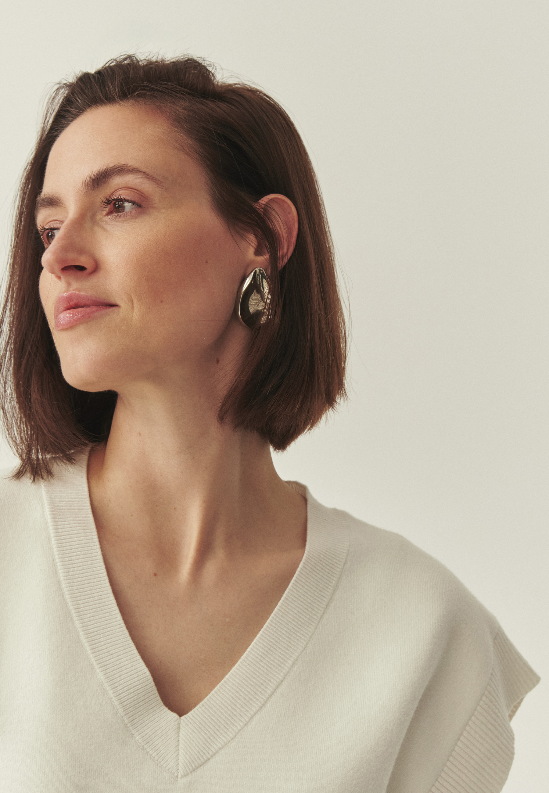 KAMIZELKA Z WISKOZĄ LENZING™ ECOVERO™ - KAMA 1 ECRU 2