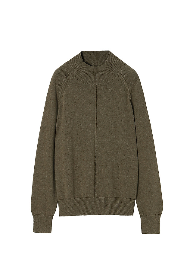 LADIES' MOCK TURTLENECK SWEATER ARMEA LADIES' MOCK TURTLENECK SWEATER ARMEA KHAKI 5