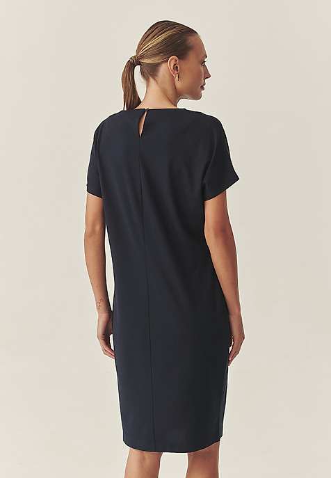 ROCHIE DIN TRICOT, CU DECOLTEU TIP „CASCADĂ” - ZORIMAX BLEUMARIN 2