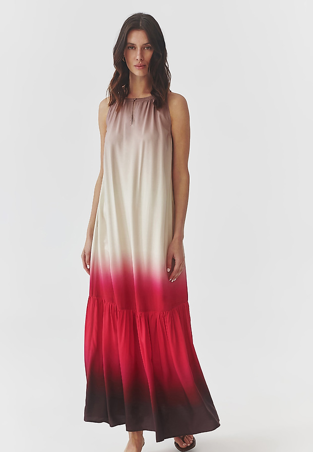 ROCHIE LUNGĂ, DIN ȚESĂTURĂ DIN VISCOZĂ ÎN DEGRADE - OROKONO ROCHIE LUNGĂ, DIN ȚESĂTURĂ DIN VISCOZĂ ÎN DEGRADE - OROKONO MULTICOLOR 2