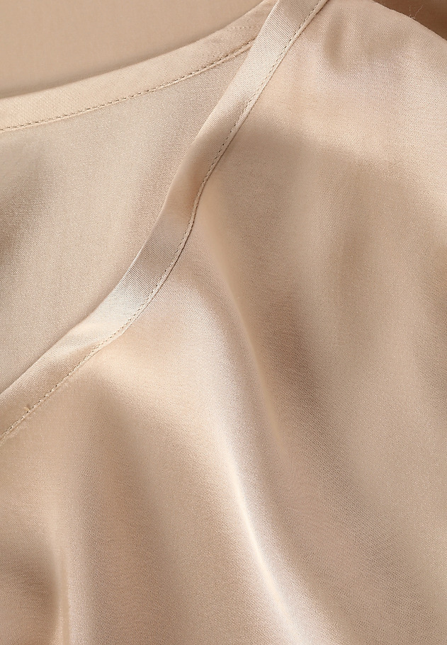 LADIES’ SATIN BLOUSE WITH SHORT SLEEVES - MEKONGA LADIES’ SATIN BLOUSE WITH SHORT SLEEVES - MEKONGA BEŻOWY 6