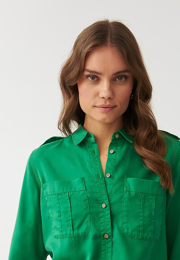 LADIES’ SHIRT WITH EPAULETTES - KORSANA LADIES’ SHIRT WITH EPAULETTES - KORSANA ZIELONY 5