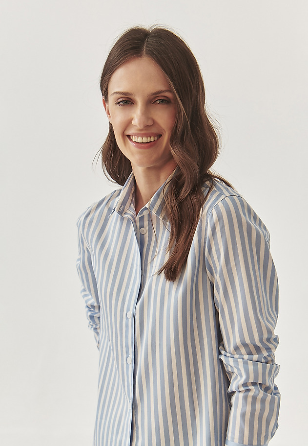 LADIES’ CLASSIC SHIRT IN VERTICAL STRIPES - EDNA LADIES’ CLASSIC SHIRT IN VERTICAL STRIPES - EDNA MULTIKOLOR 1