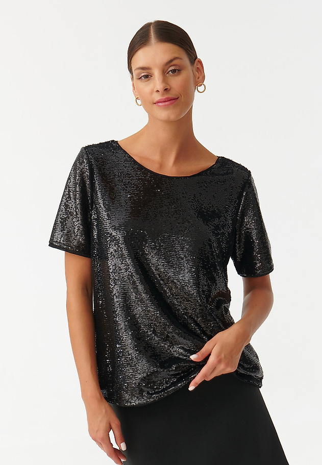 LADIES’ SEQUINED BLOUSE VELVITA LADIES’ SEQUINED BLOUSE VELVITA BLACK 1