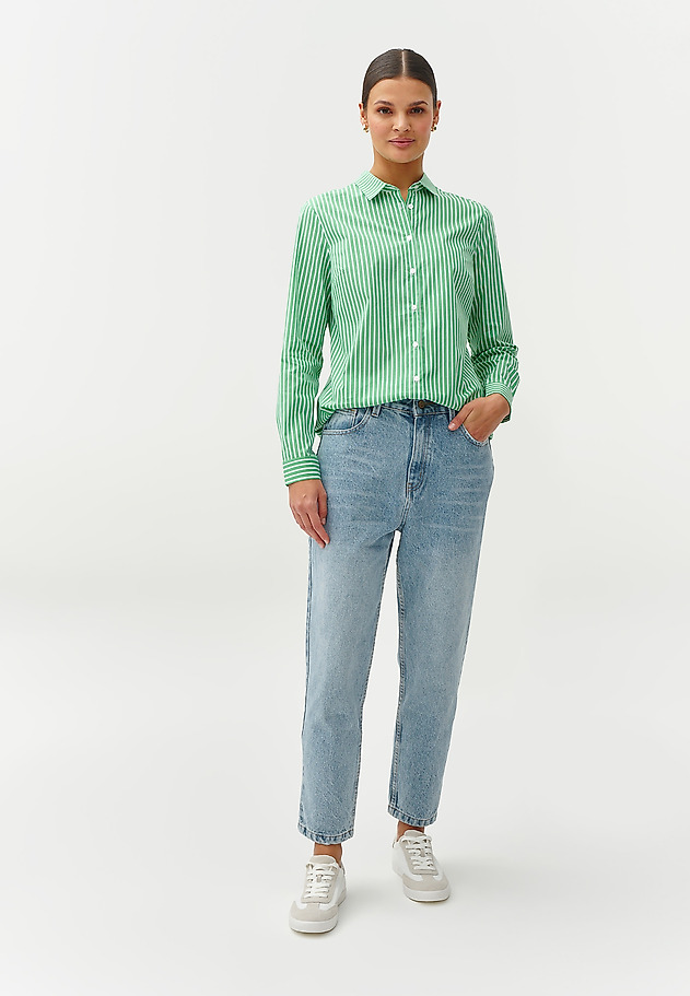 LADIES’ STRIPED SHIRT - GONIKO LADIES’ STRIPED SHIRT - GONIKO ZIELONY 2