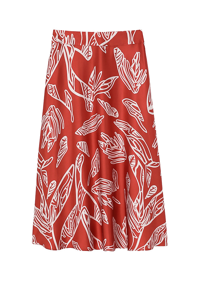 PATTERNED LADIES’ SKIRT MADE FROM VISCOSE SATIN - SATI PATTERNED LADIES’ SKIRT MADE FROM VISCOSE SATIN - SATI MULTIKOLOR 4