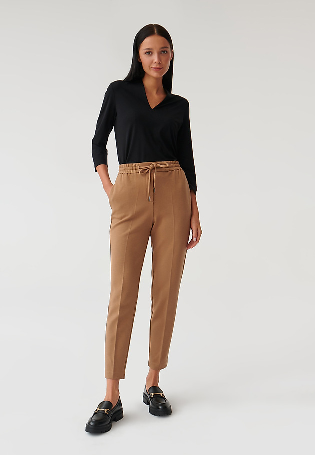 LADIES’ TROUSERS WITH RIBBING IWONE LADIES’ TROUSERS WITH RIBBING IWONE BEŻOWY 6