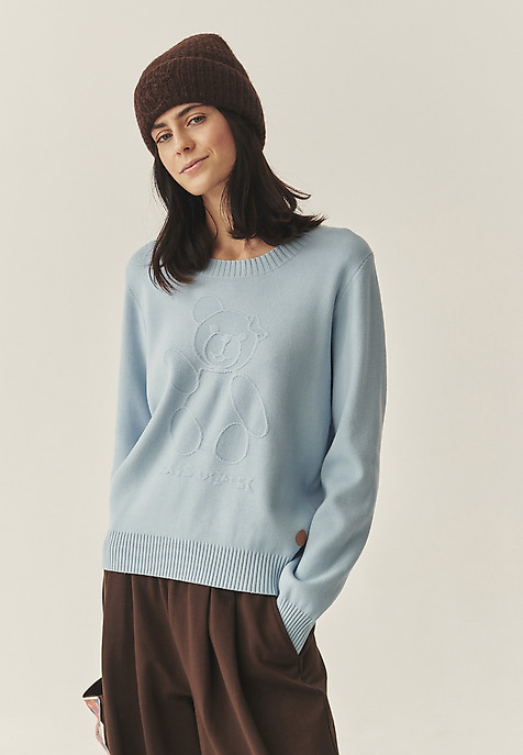 CASUALOWY SWETER Z MISIEM USZATKIEM - CLOUDY CASUALOWY SWETER Z MISIEM USZATKIEM - CLOUDY