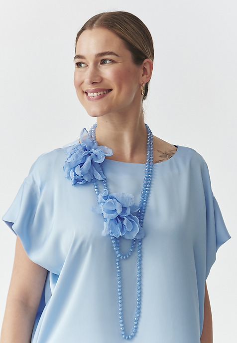 WOVEN FLOWER PENDANT — FLOWINA 2 BLUE 2