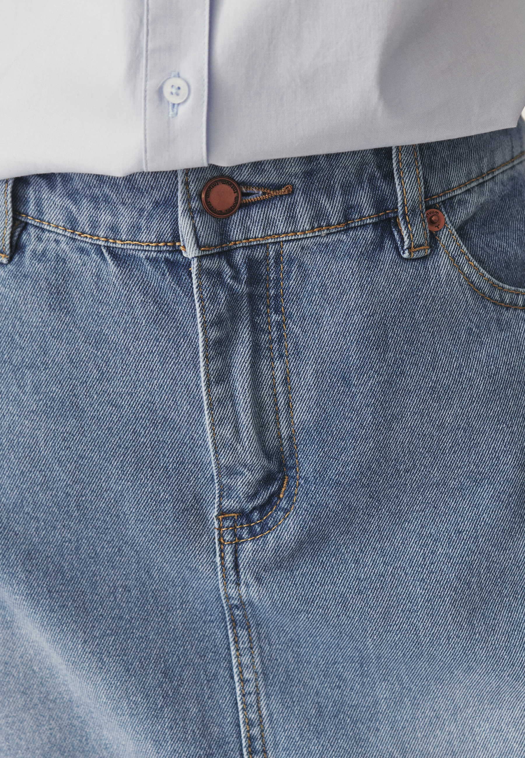 DENIMOWA SPÓDNICA MIDI — MEDIANA NIEBIESKI 2