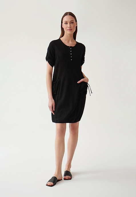 ROCHIE TRICOTATĂ PÂNĂ LA GENUNCHI LINIA NEGRU 2