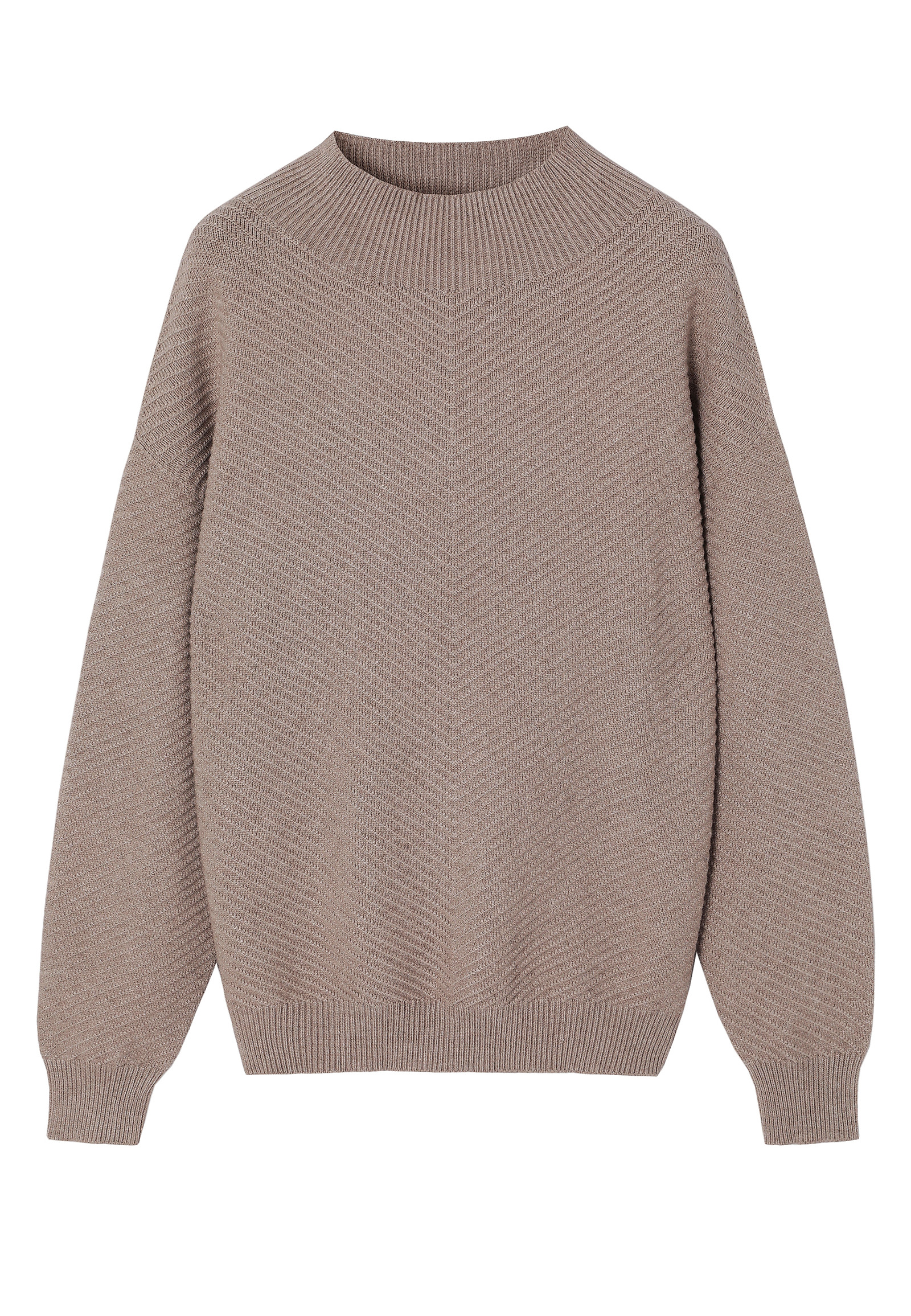 SWEATER CASUAL CU GÂSCĂ - IRISA SWEATER CASUAL CU GÂSCĂ - IRISA BEJ 115742