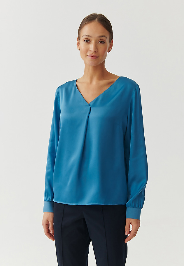 ŽENSKA BLUZA Z DOLGIMI ROKAVI - SANDRIKA ŽENSKA BLUZA Z DOLGIMI ROKAVI - SANDRIKA MODRA 1