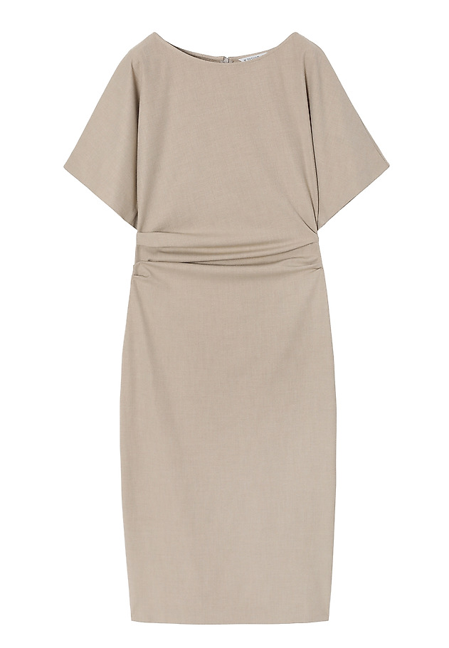 CLASSIC MIDI DRESS WITH KIMONO SLEEVES — JING CLASSIC MIDI DRESS WITH KIMONO SLEEVES — JING BEŻOWY 9