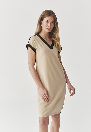 LADIES’ A-LINE DRESS WITH A CONTRASTING BACK - KOKOMI LADIES’ A-LINE DRESS WITH A CONTRASTING BACK - KOKOMI