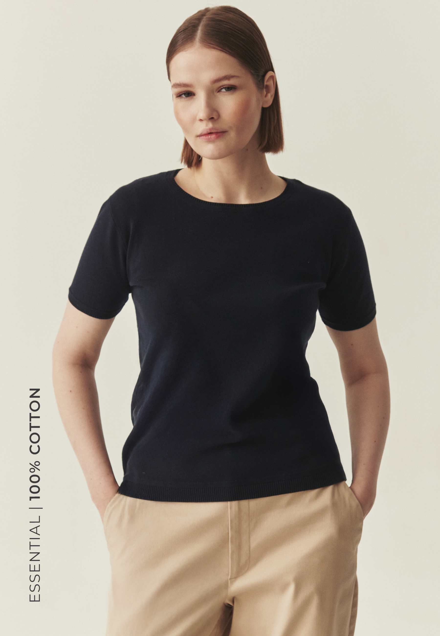 BLUZĂ DIN BUMBAC TRICOTAT - HONI BLEUMARIN 2