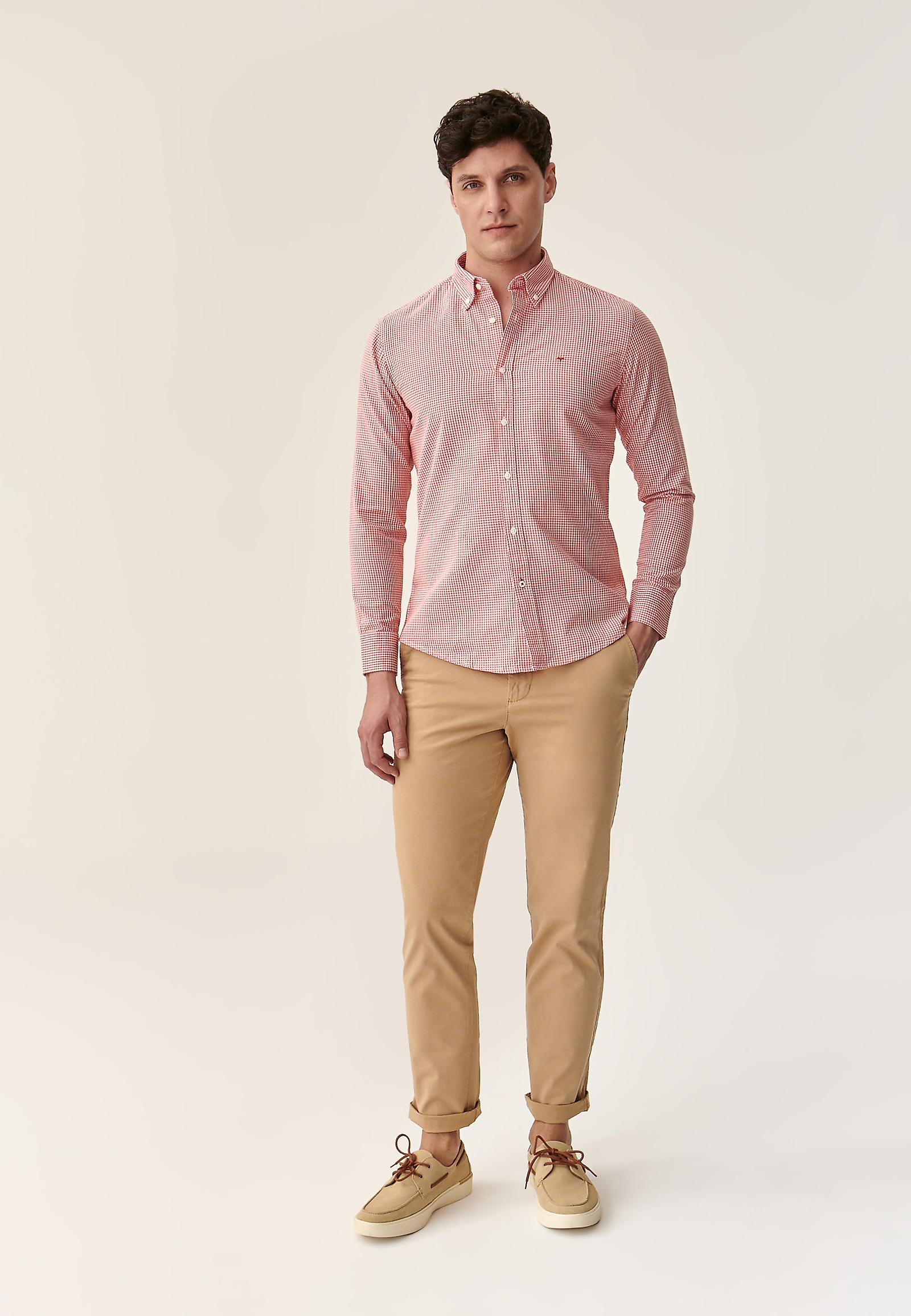 MĘSKA KOSZULA BAWEŁNIANA FIRSTIE 1 MODERN MĘSKA KOSZULA BAWEŁNIANA FIRSTIE 1 MODERN CZERWONY 84222