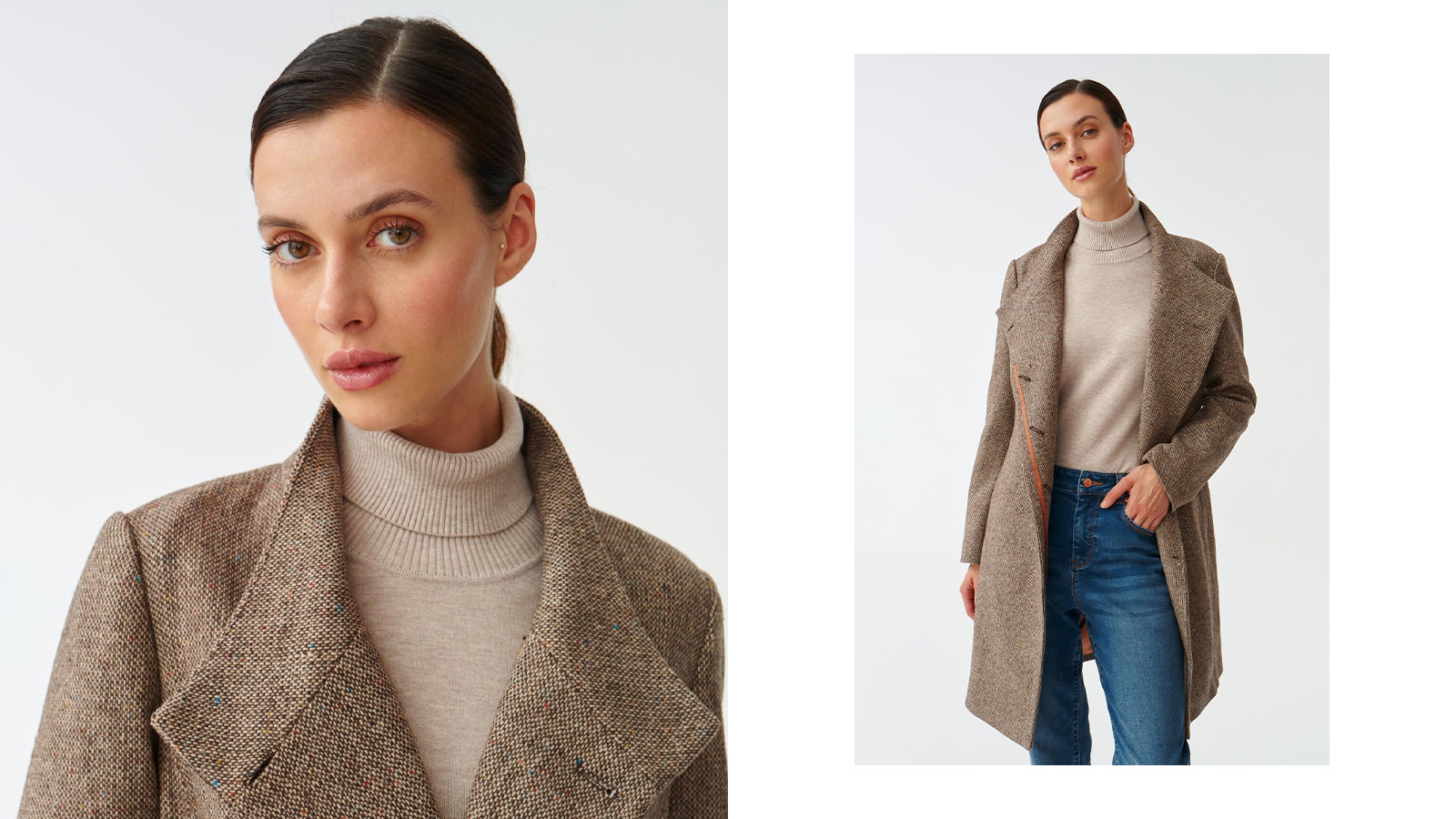 modelka v elegantním kabátu