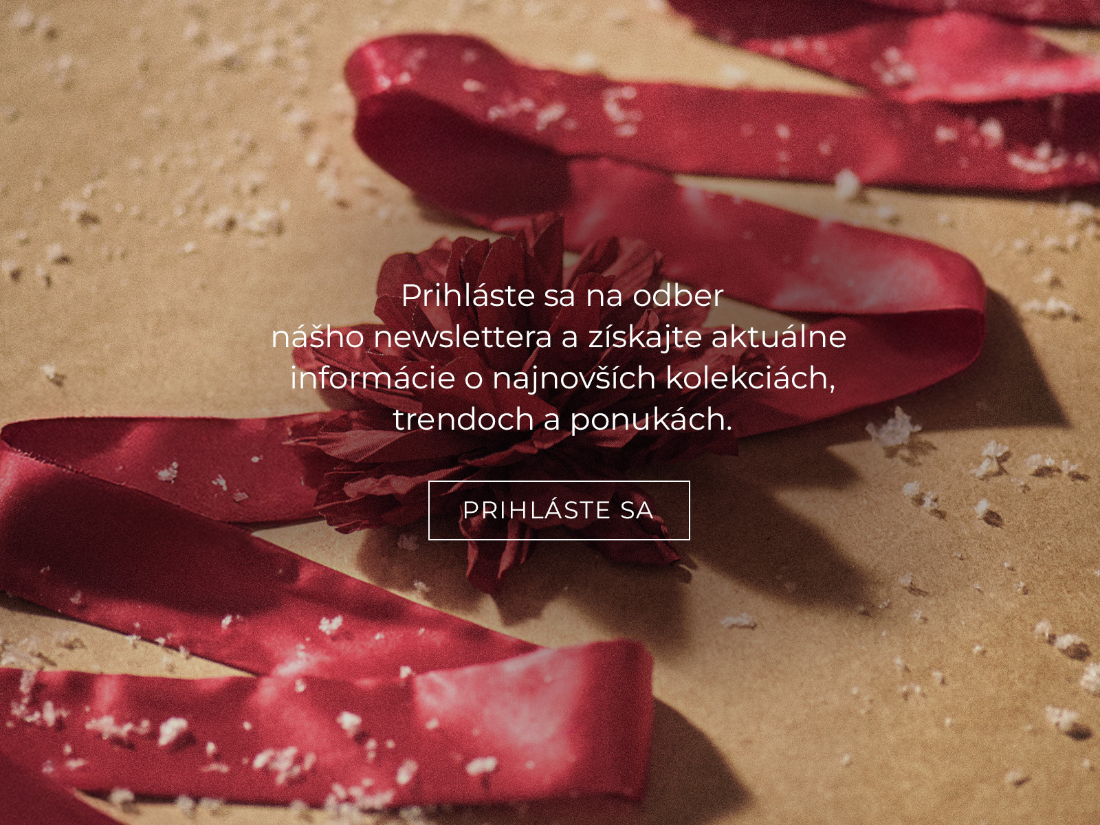 páska a text nabádajúci ľudí, aby sa prihlásili k odberu noviniek