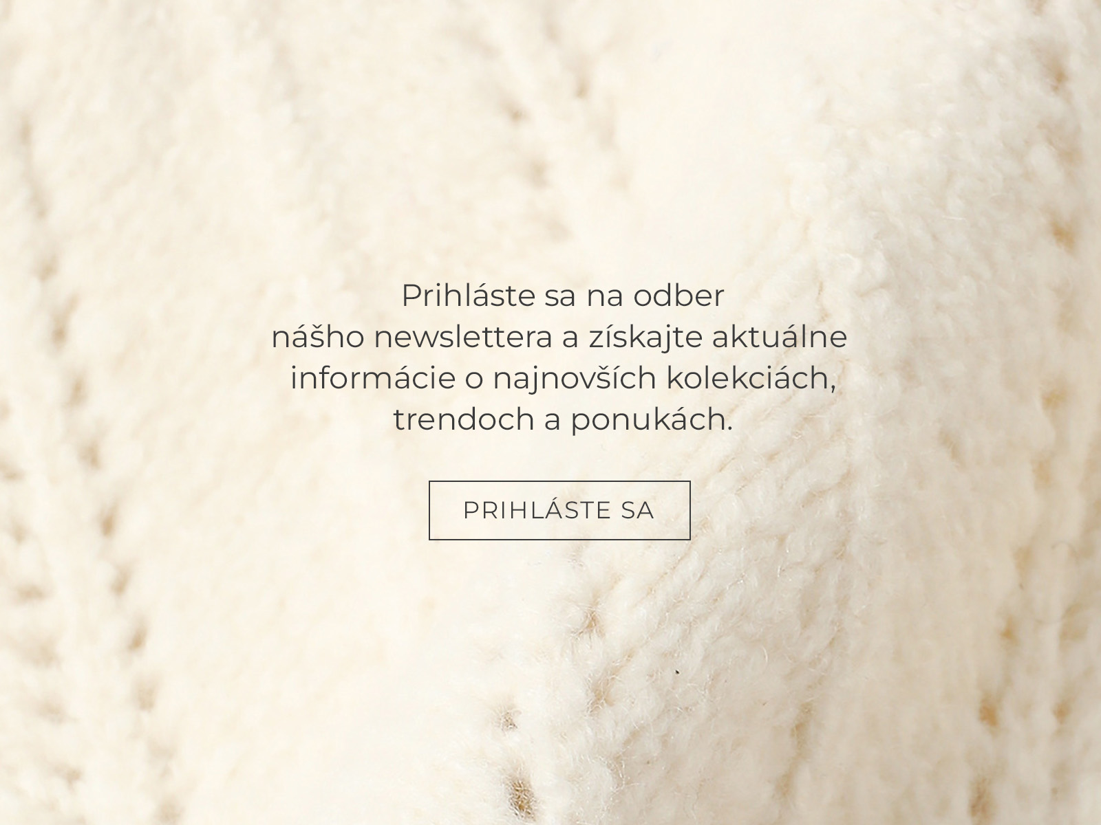 detail zimnej čiapky a nápis s prihláškou na newsletter