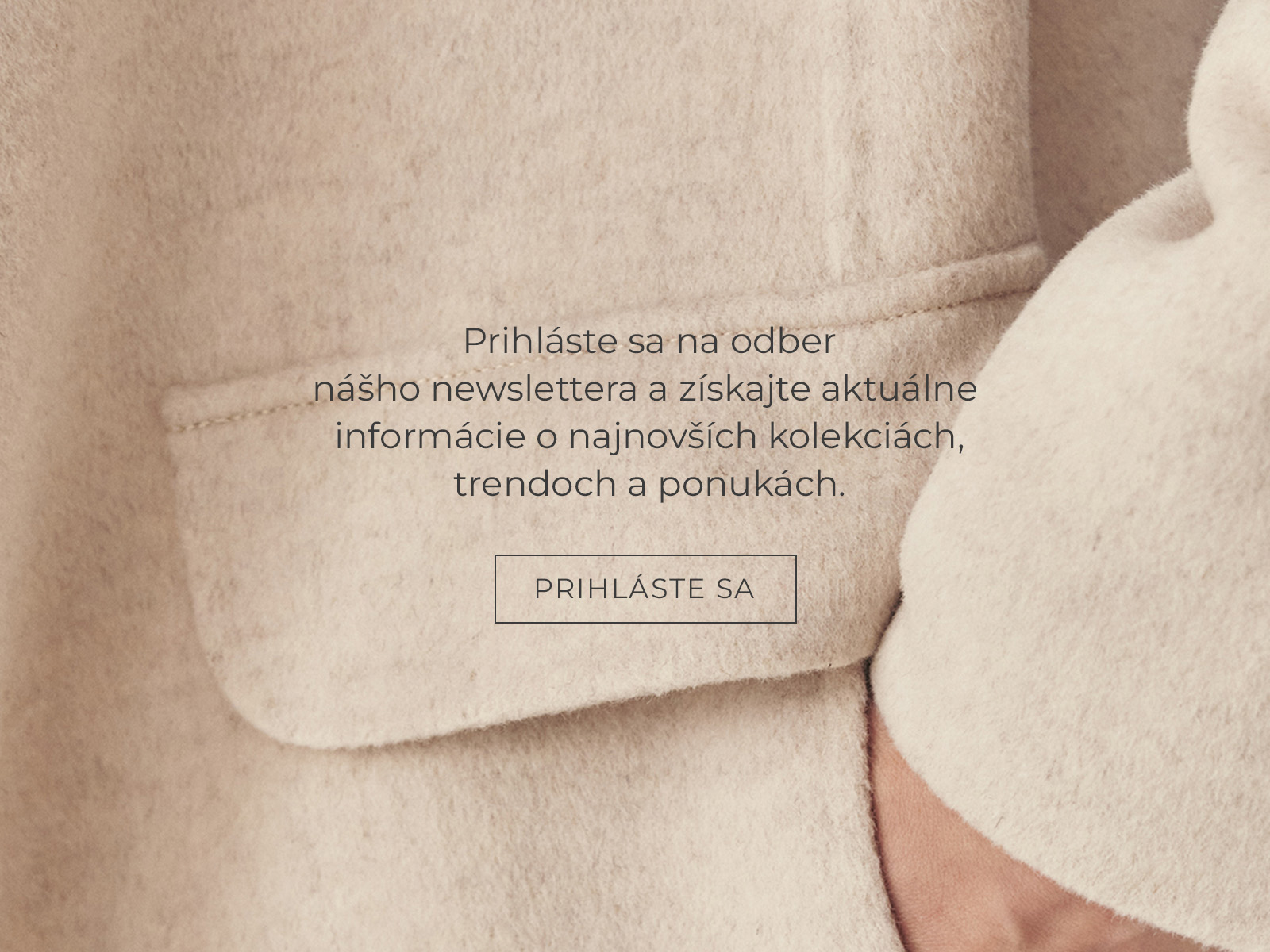 vrecko na bundu a odkaz, ktorý povzbudzuje ľudí, aby sa prihlásili k odberu noviniek