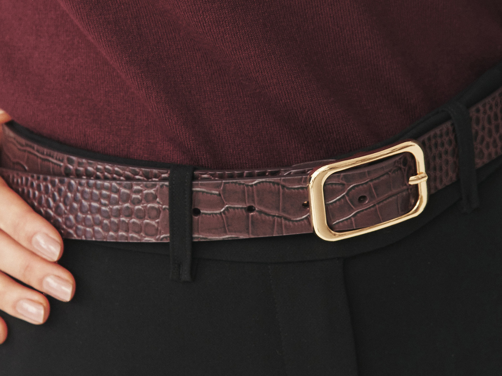 přiblížení na detail opasku