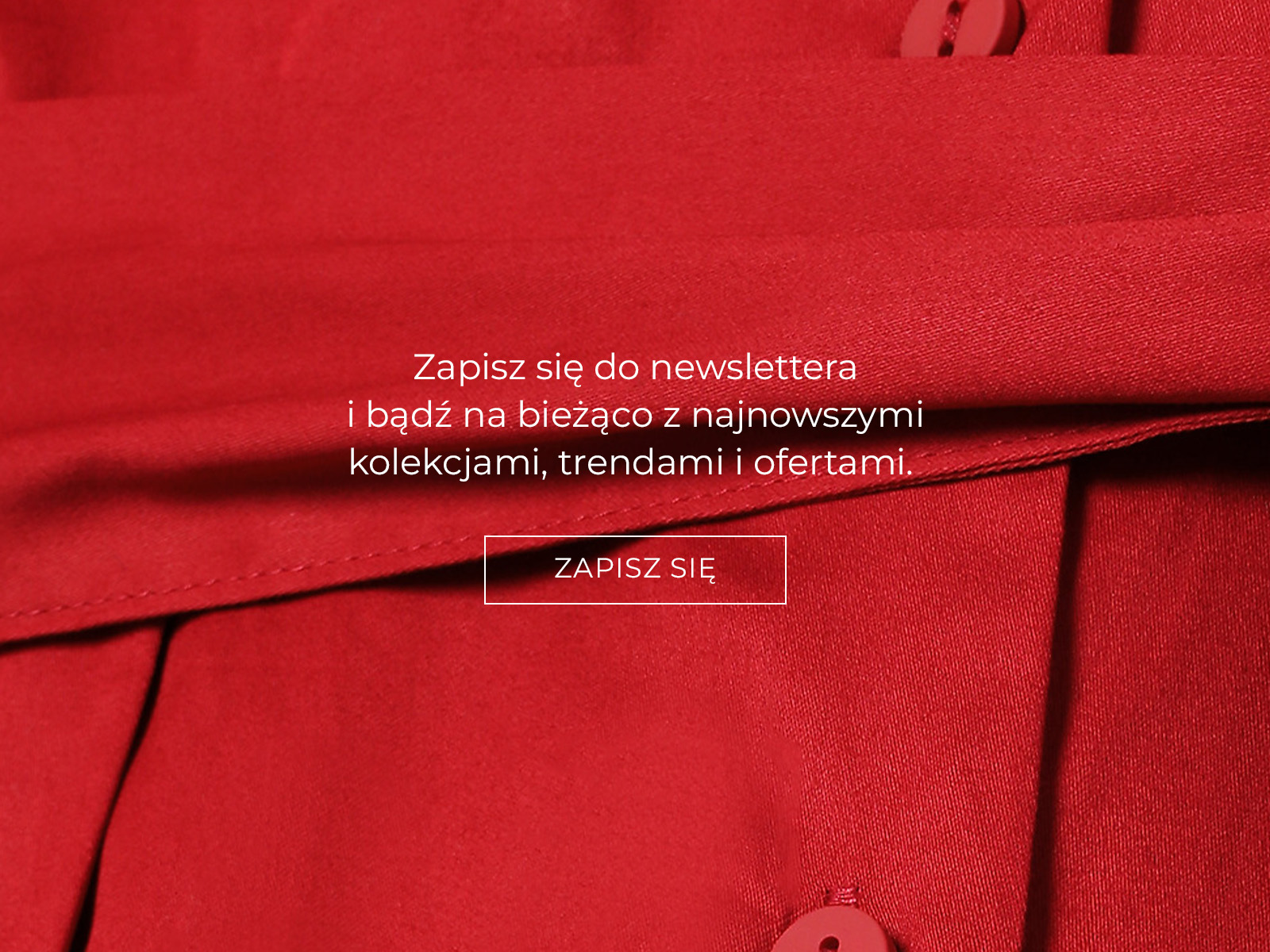 Zbliżenie na strukturę materiału i napis z zapisem do newslettera