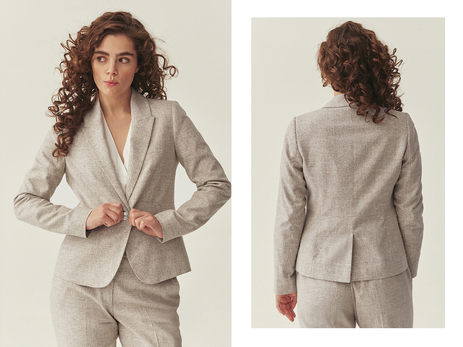 Kobieta w melanżowym garniturze